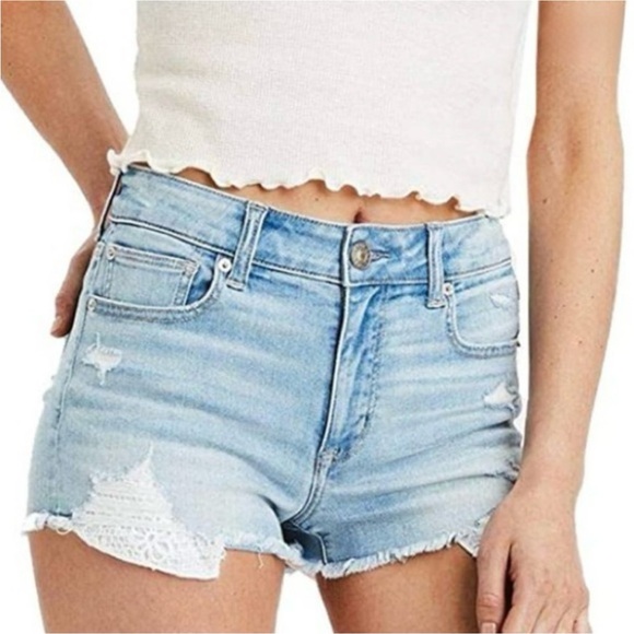 American Eagle Outfitters Pants - American Eagle Outfitters Women's Light Blue Denim Shorts Summer Edit